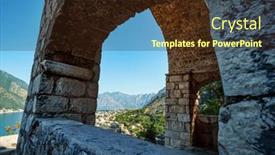  Presentation with kotor montenegro - Slide deck having view-of-the-old-town background and a wine colored foreground