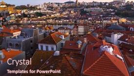  Presentation with old - Theme enhanced with view-of-the-old-town background and a wine colored foreground