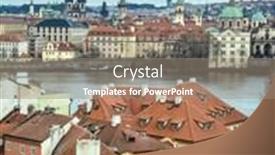  Presentation with prague - Theme enhanced with view of the old town and vltava seen from the top of one of the two charles bridge towers prague czech republic background and a gray colored foreground