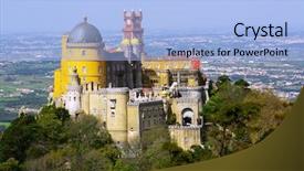  Presentation with city of chicago aerial view - Slides with view of the pena palace background and a light blue colored foreground