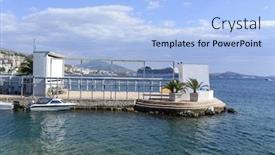  Presentation with albania - Theme consisting of tourist attraction of the albanian background and a light blue colored foreground