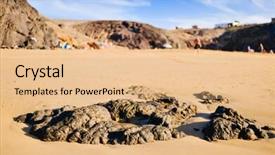  Presentation with beach - Colorful presentation theme enhanced with view-of-the-playa-mujeres backdrop and a coral colored foreground