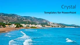  Presentation with beach - Audience pleasing presentation theme consisting of view-of-the-playa-romana backdrop and a light gray colored foreground