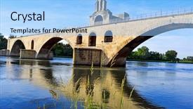  Presentation with saint - Beautiful slide deck featuring benezet or pont d'avignon backdrop and a light blue colored foreground