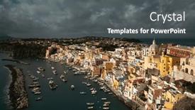  Presentation with port - PPT theme with view-of-the-port background and a dark gray colored foreground