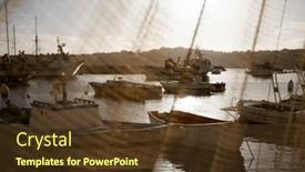  Presentation with port - Presentation theme consisting of view-of-the-port background and a tawny brown colored foreground