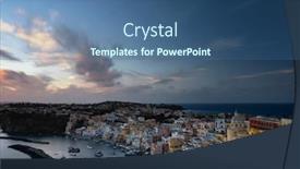  Presentation with island sunset - PPT layouts enhanced with view-of-the-port background and a ocean colored foreground