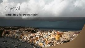  Presentation with port - PPT theme enhanced with view-of-the-port background and a light gray colored foreground