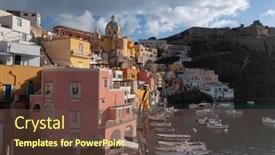  Presentation with port - PPT layouts featuring view-of-the-port background and a tawny brown colored foreground