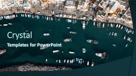  Presentation with port - Presentation theme with view-of-the-port background and a ocean colored foreground