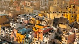  Presentation with island sunset - Theme with view-of-the-port background and a coral colored foreground