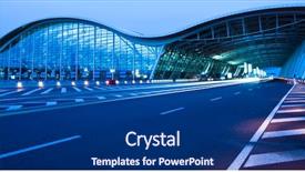  Presentation with china shanghai - Cool new presentation with view of the pudong airport backdrop and a navy blue colored foreground