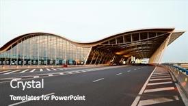  Presentation with china shanghai - Slides consisting of view of the pudong airport background and a dark gray colored foreground