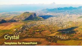  Presentation with landscape - PPT theme having view of the quatre born background and a tawny brown colored foreground