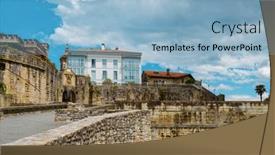  Presentation with view of the old port - Slides consisting of view-of-the-ramparts background and a light blue colored foreground