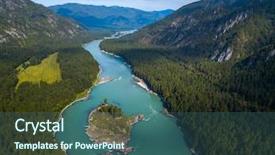  Presentation with river - Beautiful theme featuring view of the rapid river backdrop and a  colored foreground