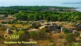  Presentation with lagoon - Colorful presentation theme enhanced with view-of-the-remains backdrop and a tawny brown colored foreground