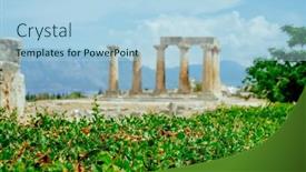  Presentation with corinth - Theme enhanced with view-of-the-remains background and a light blue colored foreground