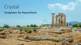  Presentation with corinth - PPT layouts consisting of view-of-the-remains background and a light blue colored foreground