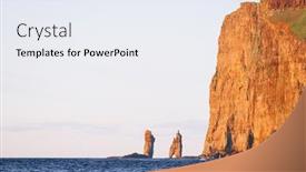  Presentation with sea - Slide deck featuring view-of-the-risin-og background and a sky blue colored foreground