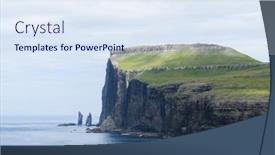  Presentation with sea - Beautiful slide deck featuring view-of-the-risin-og backdrop and a sky blue colored foreground