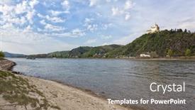  Presentation with medieval - Presentation with view-of-the-river-rhine background and a gray colored foreground