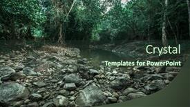  Presentation with thai - PPT layouts having view-of-the-river background and a tawny brown colored foreground