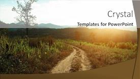  Presentation with mountain view - PPT theme having view-of-the-road background and a white colored foreground