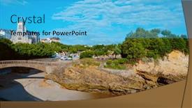  Presentation with port - Presentation theme having view-of-the-rocher-du background and a light blue colored foreground