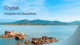  Presentation with calm sea - Amazing presentation theme having view of the rock formations backdrop and a light blue colored foreground