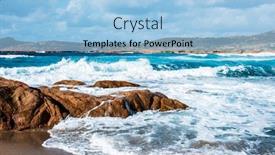  Presentation with mediterranean - Cool new slide deck with view-of-the-rock-formations backdrop and a light blue colored foreground