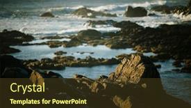  Presentation with rocky - Presentation theme with view-of-the-rocky-atlantic background and a tawny brown colored foreground