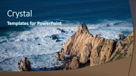  Presentation with rocky - Presentation design consisting of view-of-the-rocky-coastline background and a ocean colored foreground
