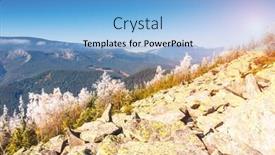  Presentation with glow - Presentation theme featuring view of the rocky hills which glow by sunlight dramatic and picturesque scene location place carpathian yaremche ukraine europe retro and vintage style instagram toning effect beauty world background and a light blue colored foreground