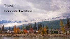  Presentation with british columbia canada - Theme enhanced with view of the rocky moutains background and a light gray colored foreground