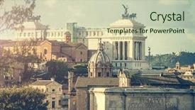  Presentation with rome italy - Beautiful PPT theme featuring view of the roman forum backdrop and a soft green colored foreground
