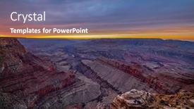  Presentation with grand canyon - Colorful presentation theme enhanced with view-of-the-rugged backdrop and a ocean colored foreground