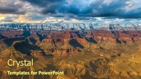 Presentation with grand canyon - Presentation design with view-of-the-rugged background and a tawny brown colored foreground