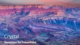  Presentation with ridges - PPT theme with view-of-the-rugged background and a ocean colored foreground