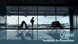  Presentation with airport runway - PPT layouts having view of the runway background and a ocean colored foreground
