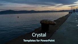  Presentation with view of egret birds - PPT theme featuring view of the santander bay background and a wine colored foreground