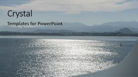  Presentation with spain - Theme with view of the santander bay background and a light gray colored foreground