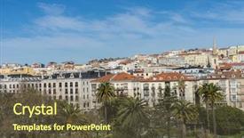  Presentation with spain - Audience pleasing theme consisting of view of the santander bay backdrop and a tawny brown colored foreground