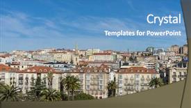  Presentation with spain - PPT layouts featuring view of the santander bay background and a teal colored foreground