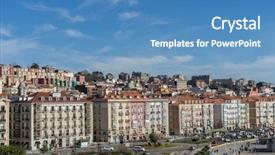  Presentation with view of frankfurt am main - Amazing PPT layouts having view of the santander bay backdrop and a teal colored foreground