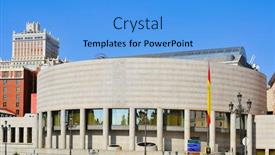  Presentation with senate - Colorful slides enhanced with view of the senate of spain palace in madrid spain backdrop and a light blue colored foreground