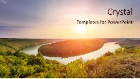  Presentation with river flowing - Beautiful PPT layouts featuring view of the sinuous river backdrop and a  colored foreground