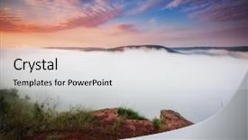  Presentation with river flowing - Cool new presentation design with view of the sinuous river backdrop and a light gray colored foreground