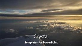  Presentation with airplane engine - Theme having view of the sky background and a dark gray colored foreground