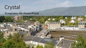  Presentation with tide - Slides with view of the small hamlet background and a light blue colored foreground